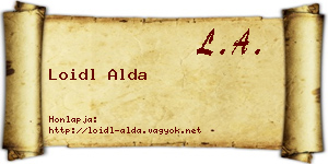 Loidl Alda névjegykártya
